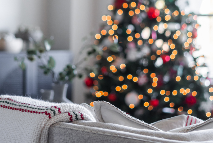 Holiday tree with couch