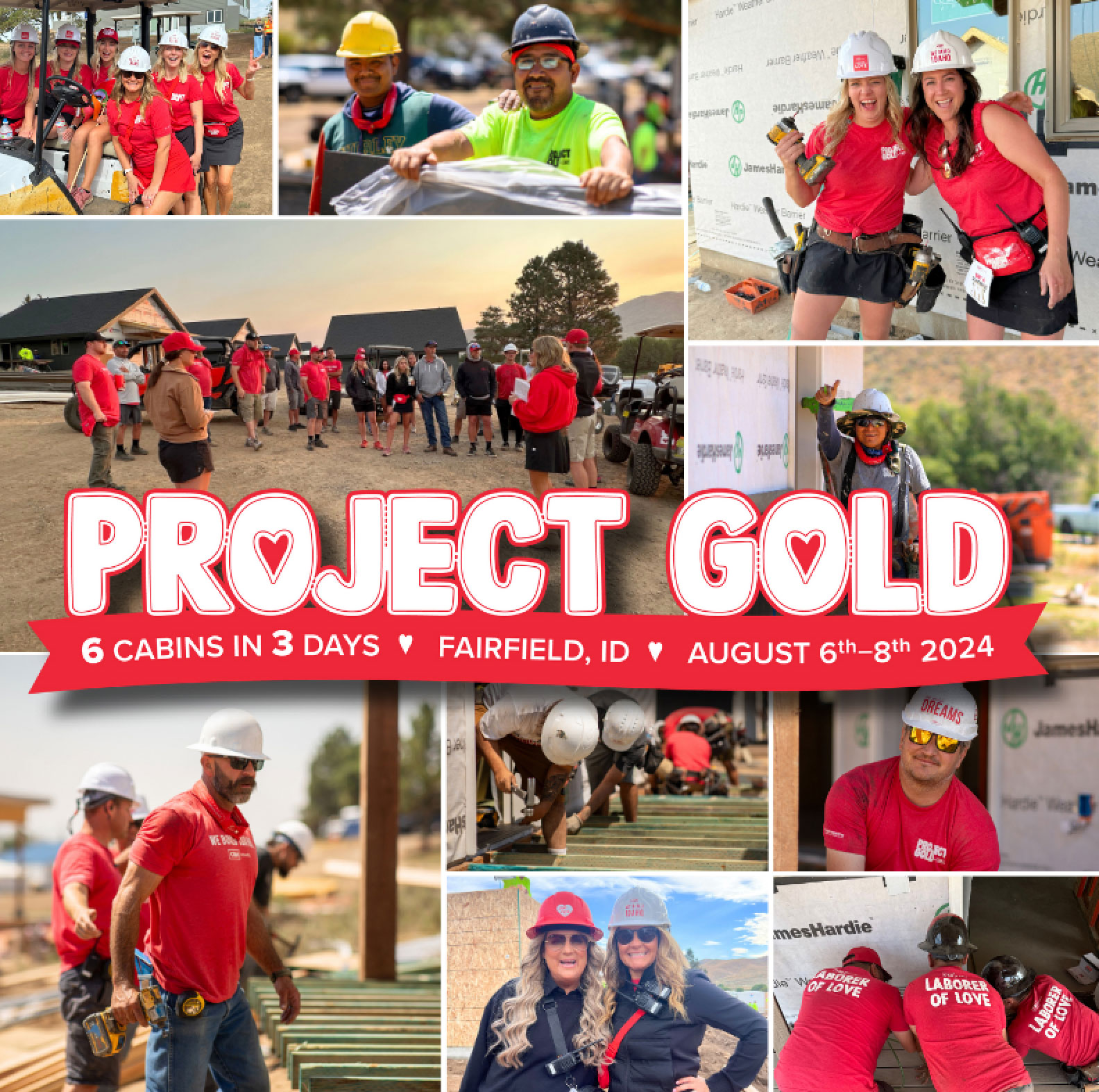 Project Gold We Did It! 6 cabins in 3 days, Fairfield, ID