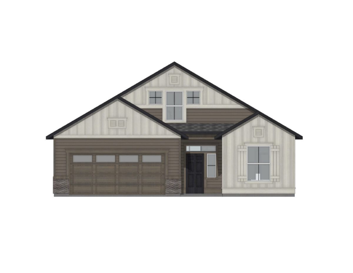 Elevation illustration for a Capri Bonus 1848 Cottage floor plan by CBH Homes