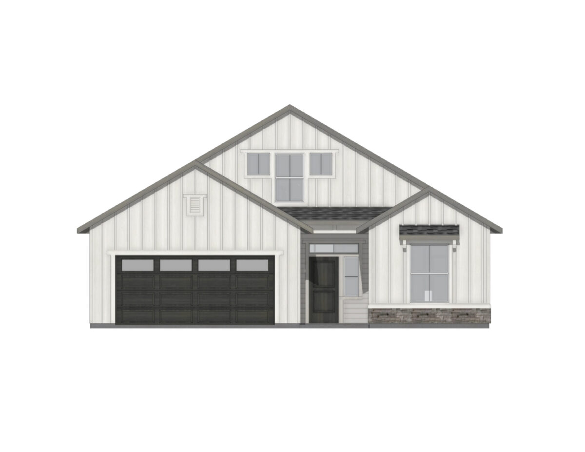 Elevation illustration for a Capri Bonus 1848 Farmhouse floor plan by CBH Homes