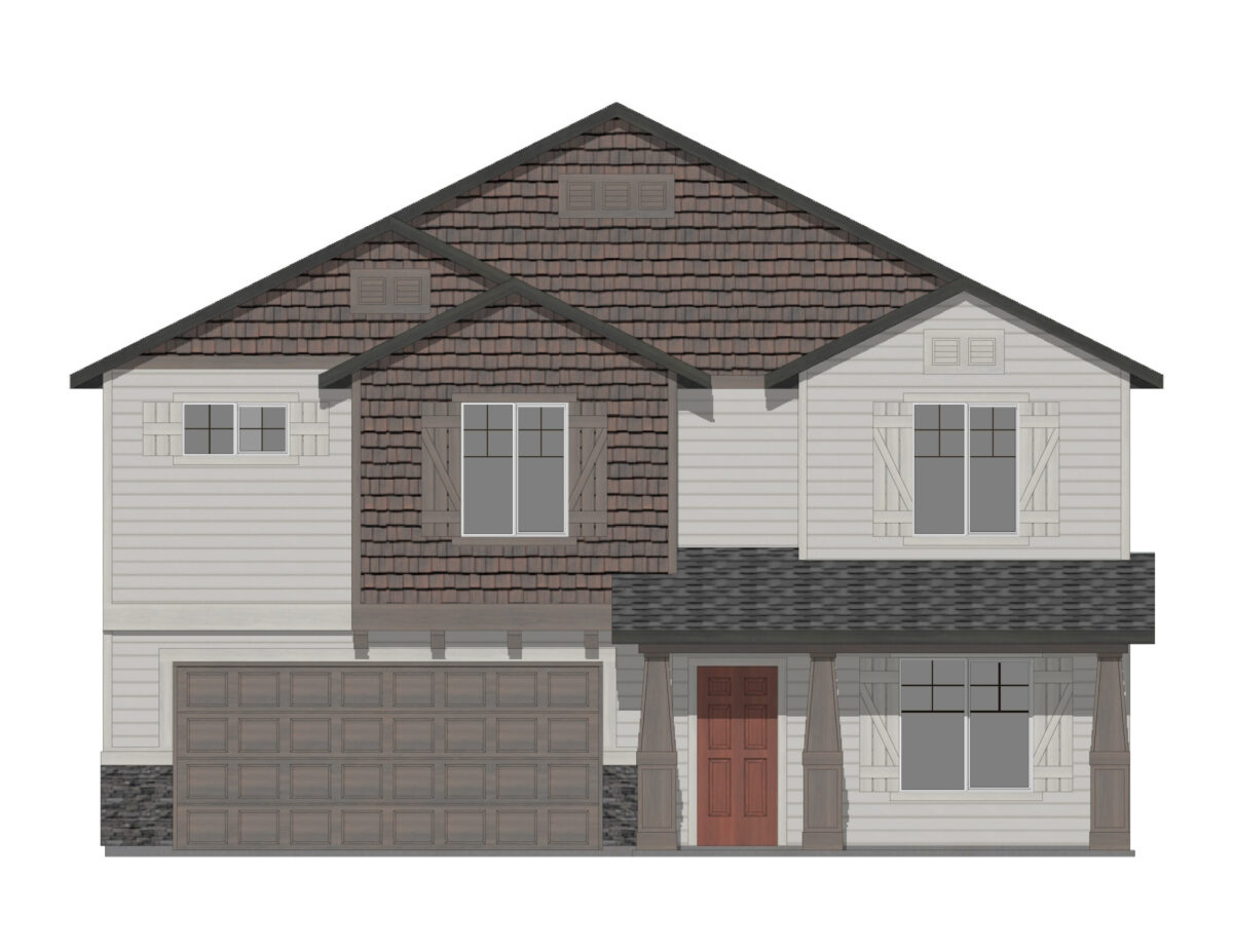 Elevation Illustration for a Columbia 2530 Craftsman floor plan by CBH Homes