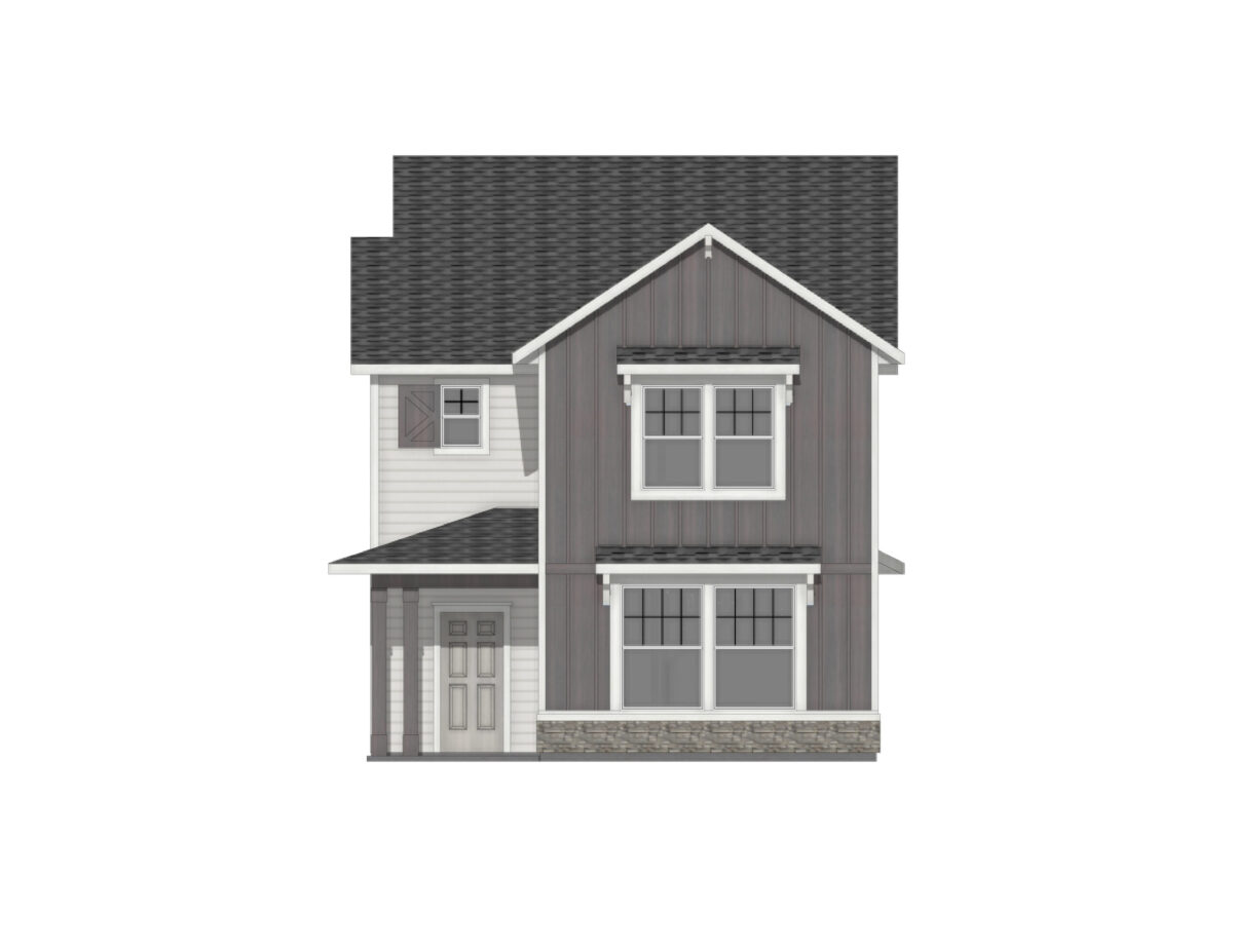 Elevation Illustration of an Greenbrier 1887 Cottage by CBH Homes