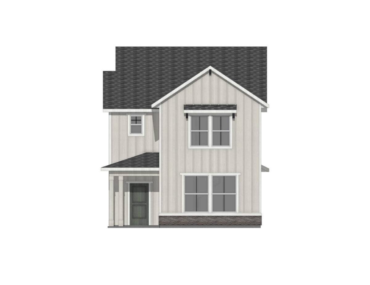 Elevation Illustration of an Greenbrier 1887 Farmhouse by CBH Homes