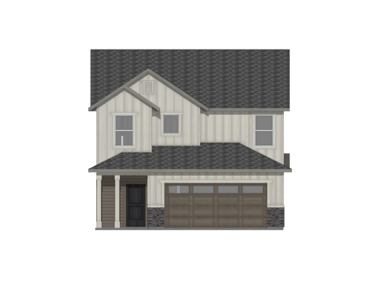 Elevation Illustration of an Lochsa 1678 Farmhouse by CBH Homes