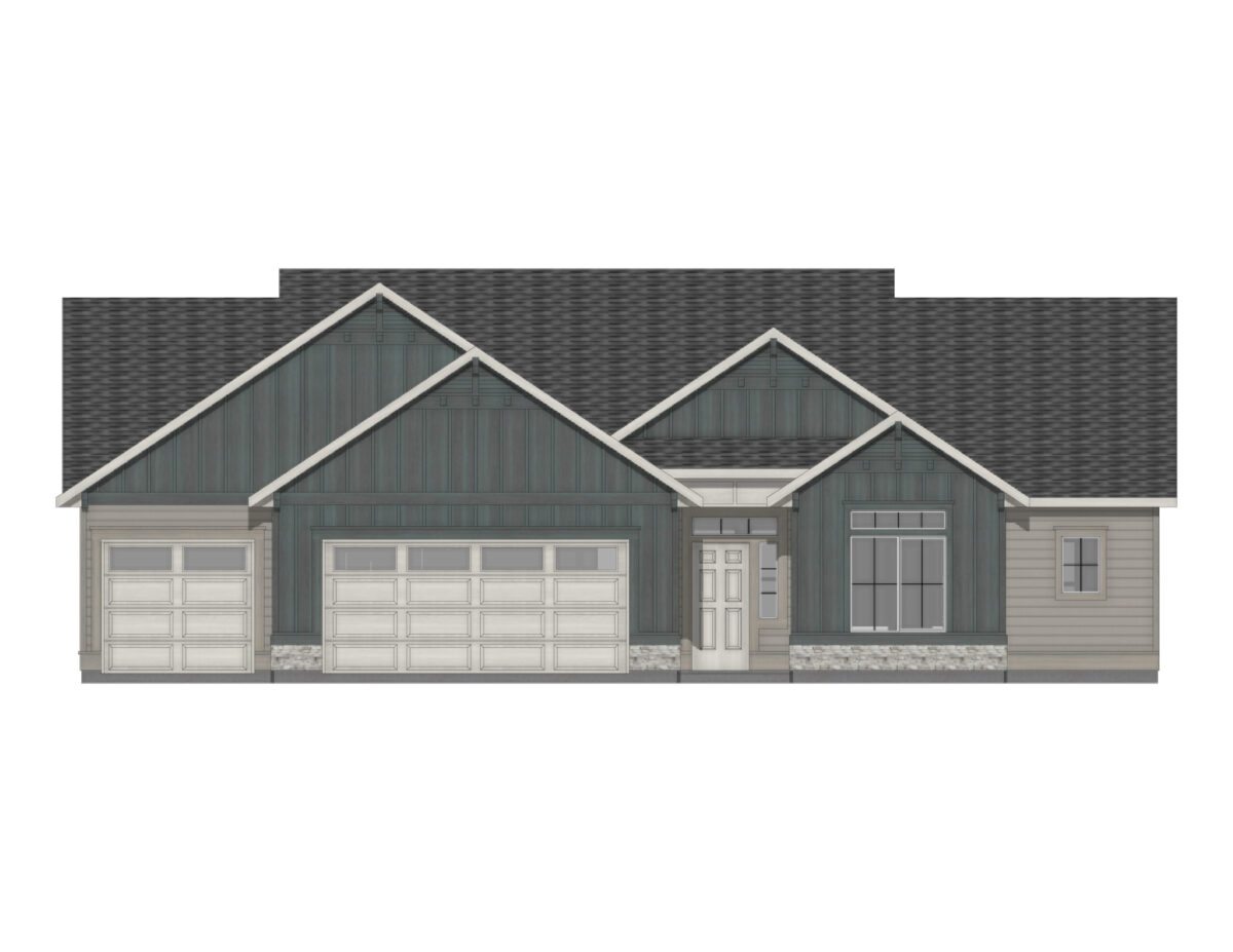 Elevation Illustration of a Monterey 2100 Cottage by CBH Homes