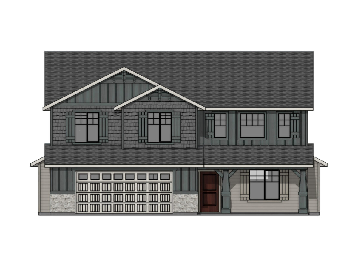 Elevation Illustration for a Rutherford 2538 Bungalow floor plan by CBH Homes