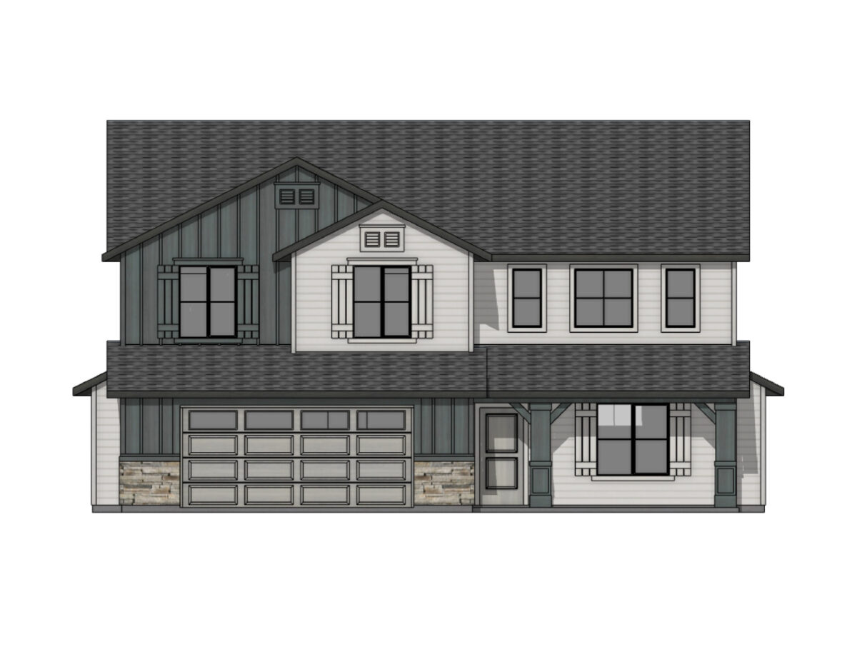 Elevation Illustration for a Rutherford 2538 Cottage floor plan by CBH Homes