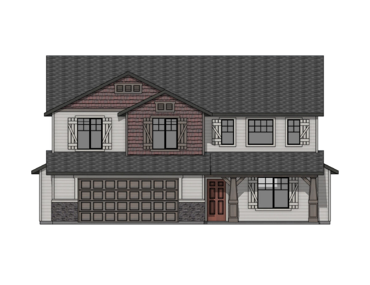 Elevation Illustration for a Rutherford 2538 Craftsman floor plan by CBH Homes