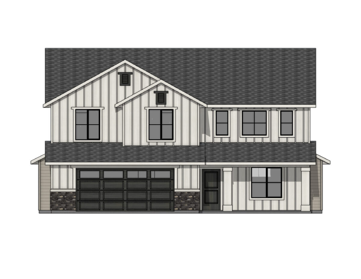 Elevation Illustration for a Rutherford 2538 Farmhouse floor plan by CBH Homes