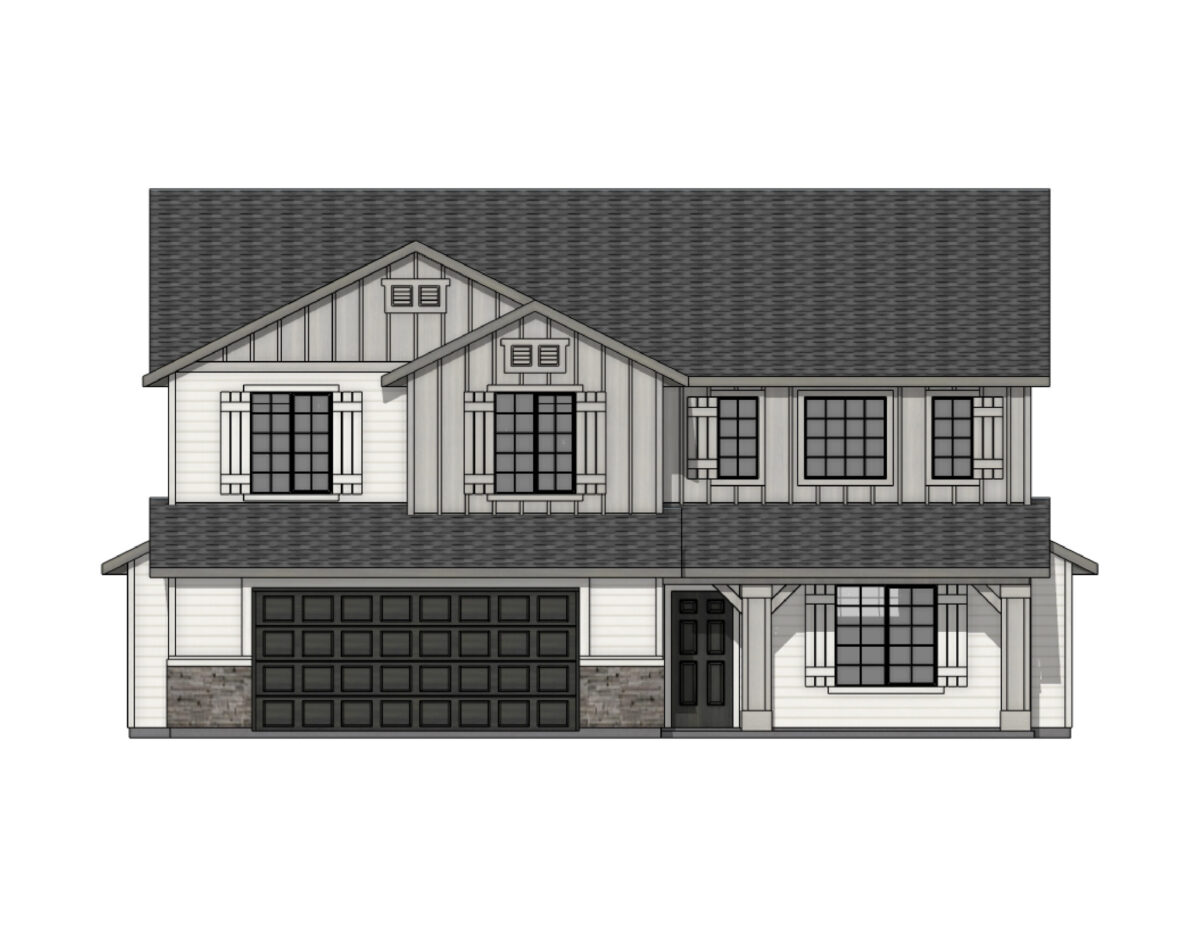 Elevation Illustration for a Rutherford 2538 Traditional floor plan by CBH Homes