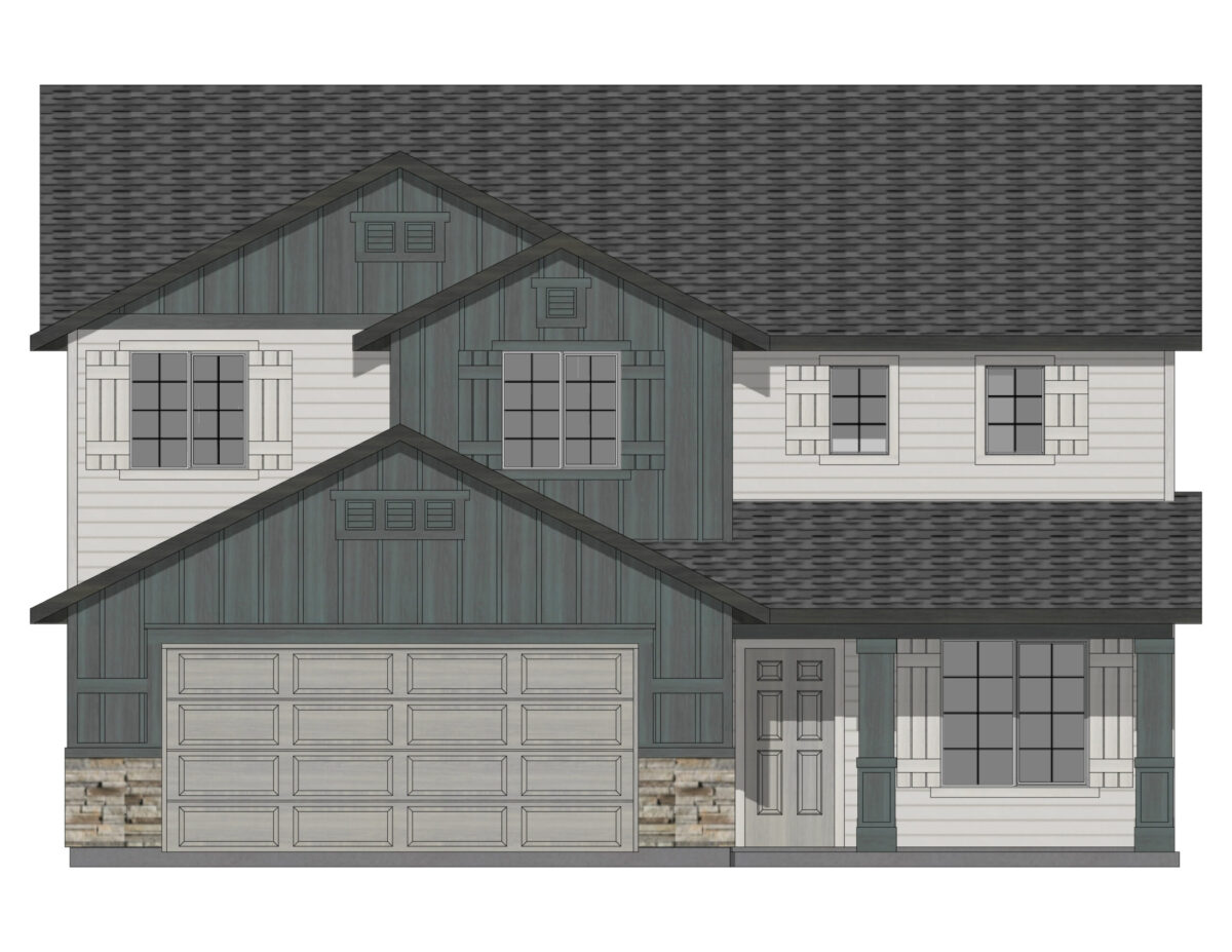 Elevation Illustration for a Tatom 2054 Cottage by CBH Homes