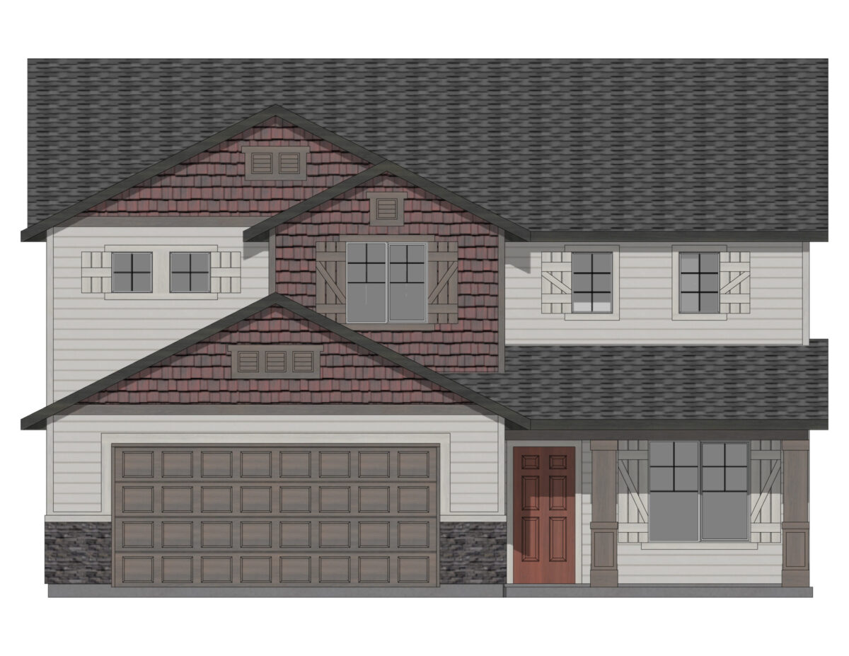 Elevation Illustration for a Tatom 2054 Craftsman by CBH Homes