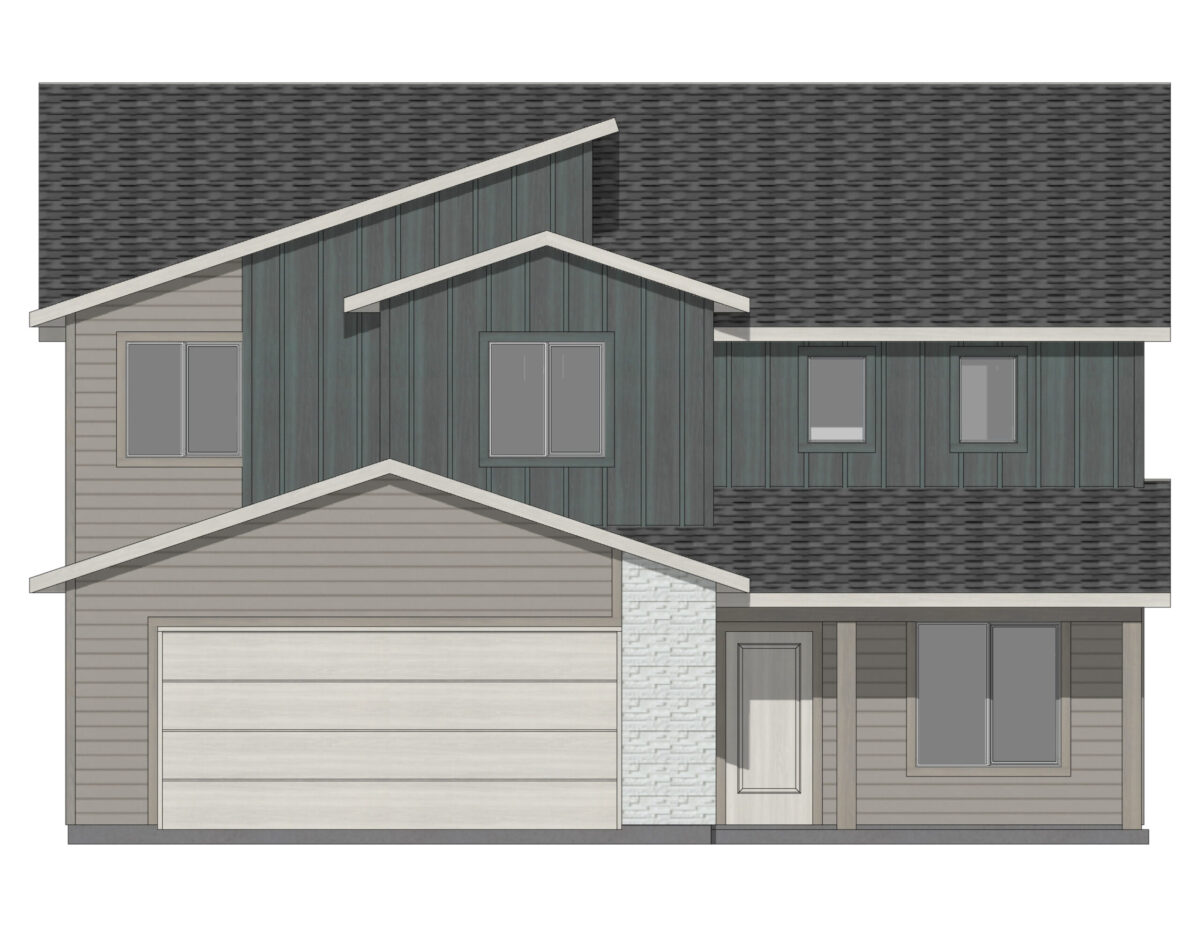 Elevation Illustration for a Tatom 2054 Modern by CBH Homes