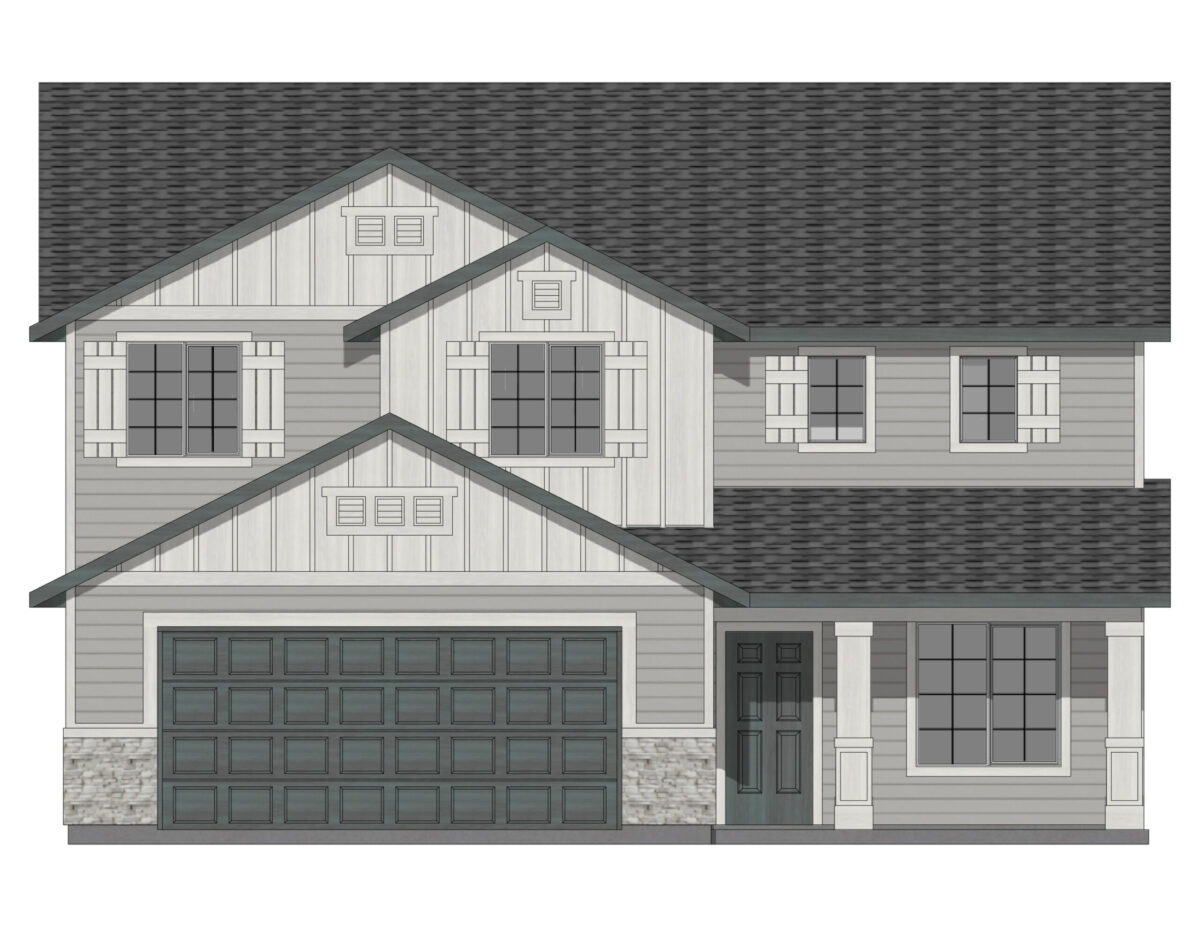 Elevation Illustration for a Tatom 2054 Traditional by CBH Homes