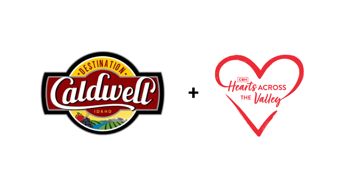 Destination Caldwell and Hearts across the Valley logos side by side