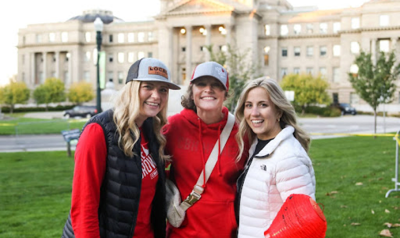 Three women standing together