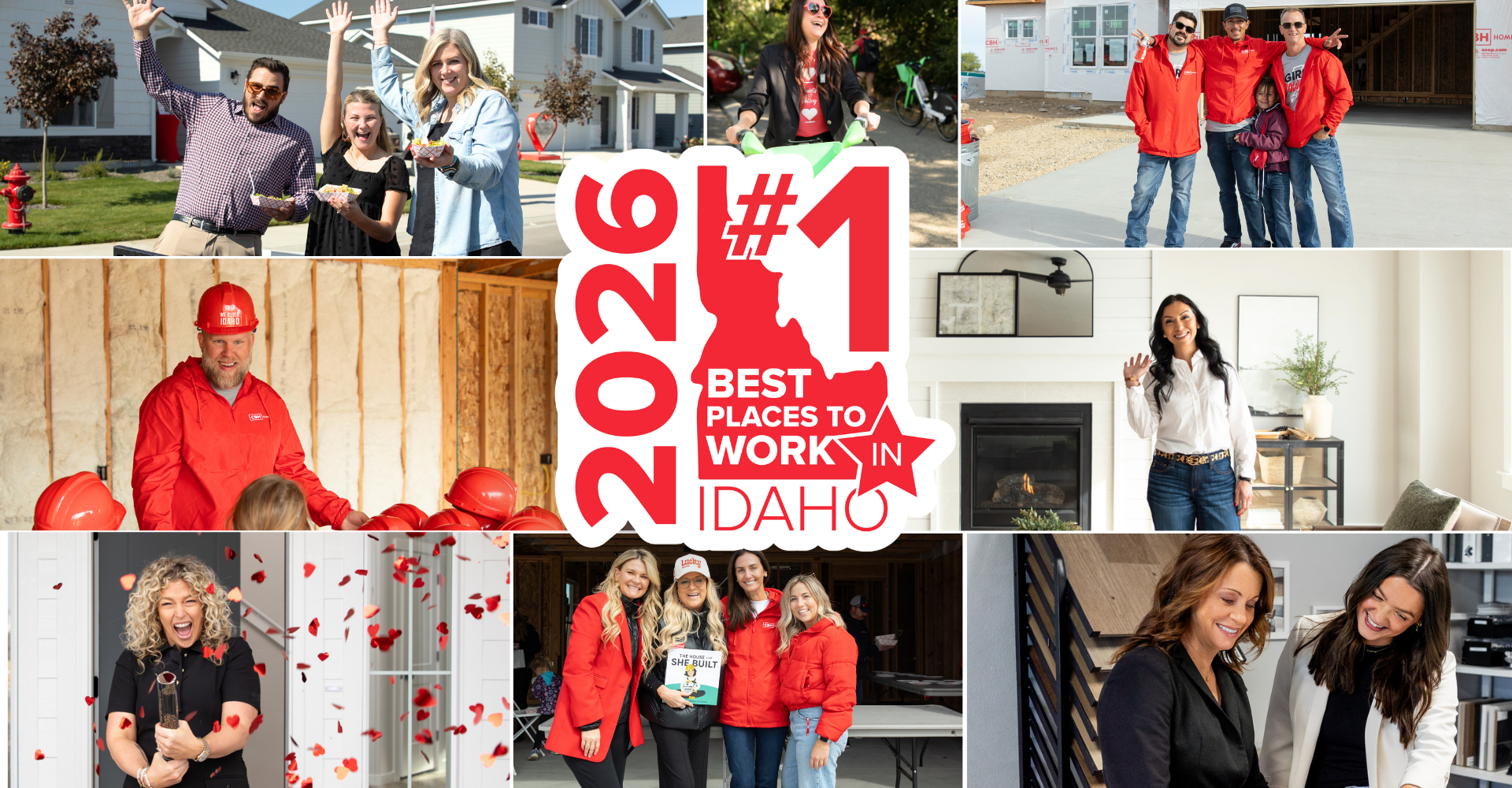 CBH Homes team collage celebrating being named one of the 2026 Best Places to Work in Idaho.