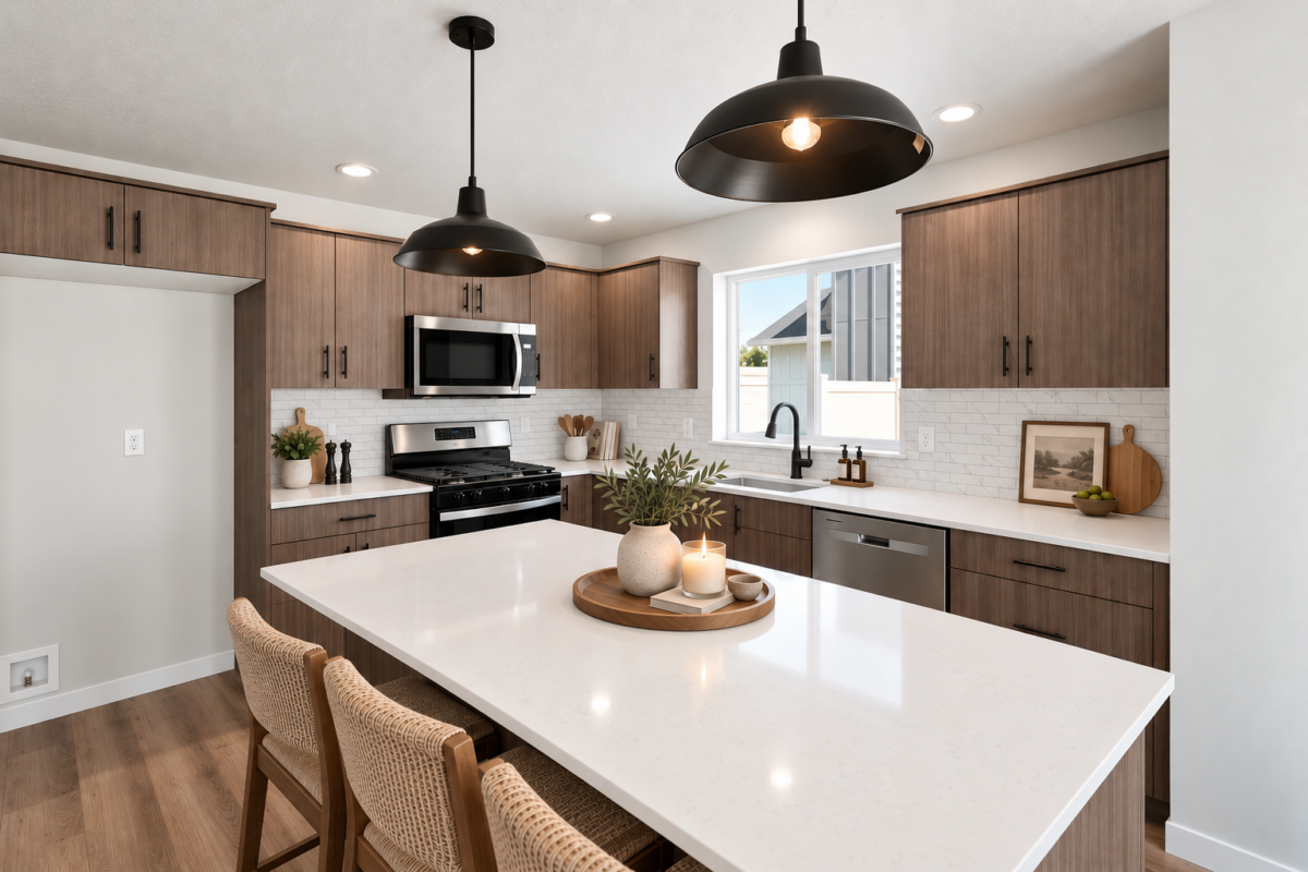 Kitchen with small island