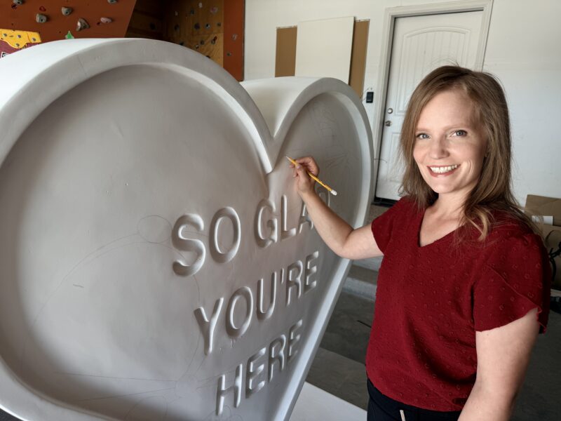 emily painting the heart for twin falls